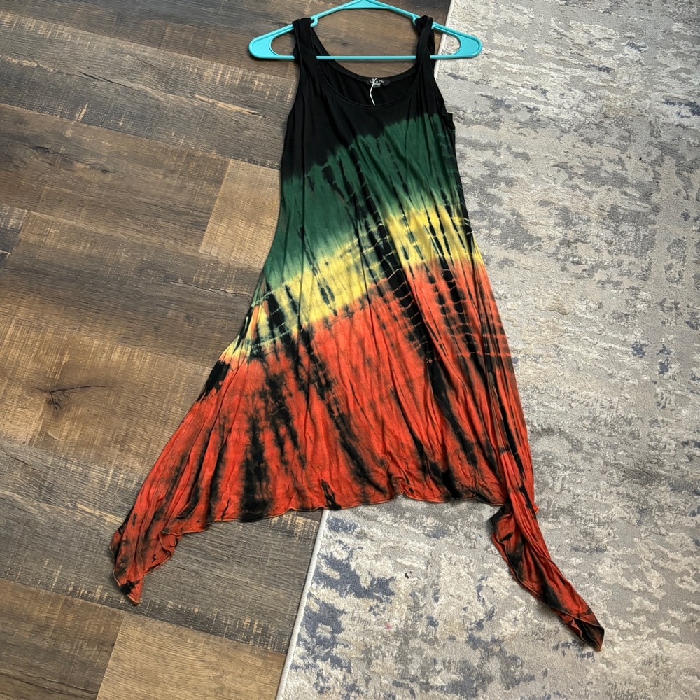 Yak n Yon midi dress tie dye colorful